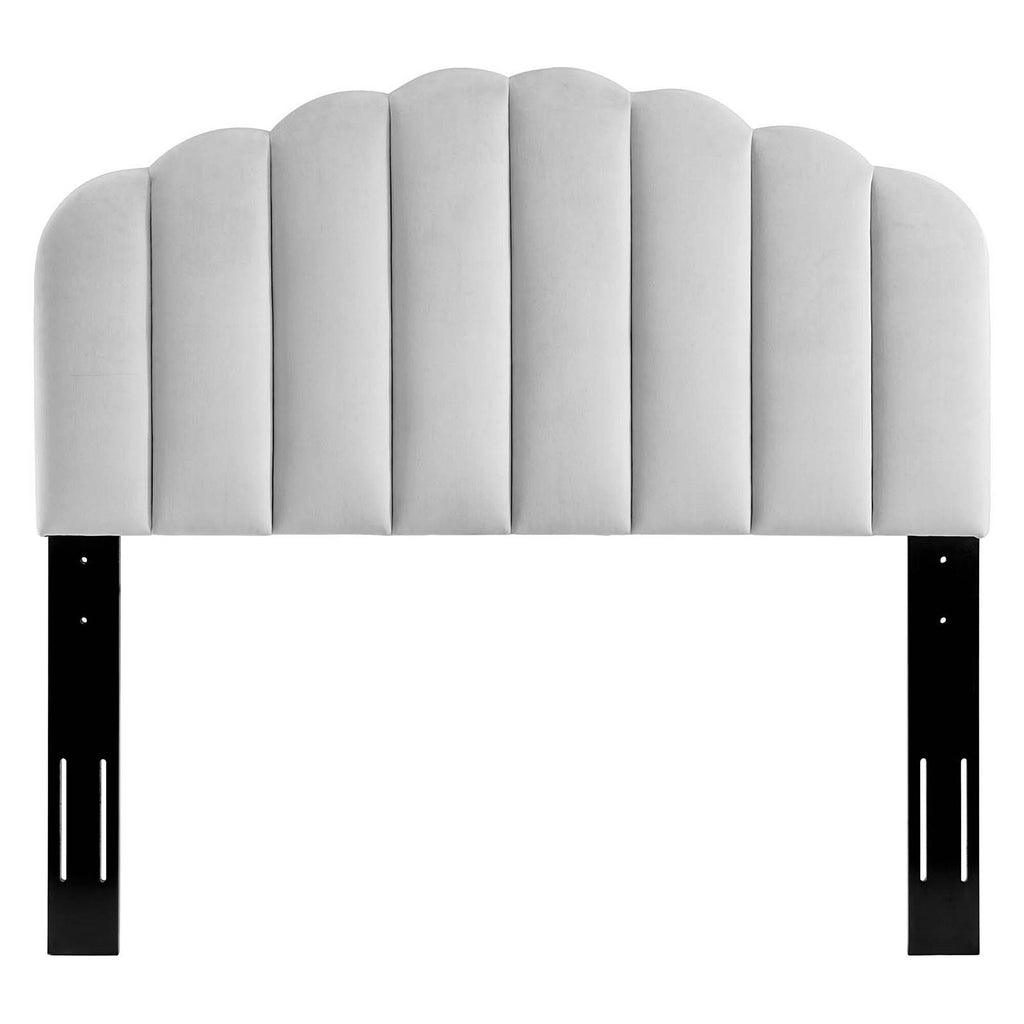 Light Grey Velvet Full/Queen Size Headboard Y206