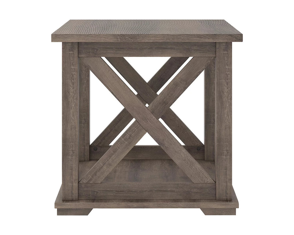 Contemporary Gray End Table I27617