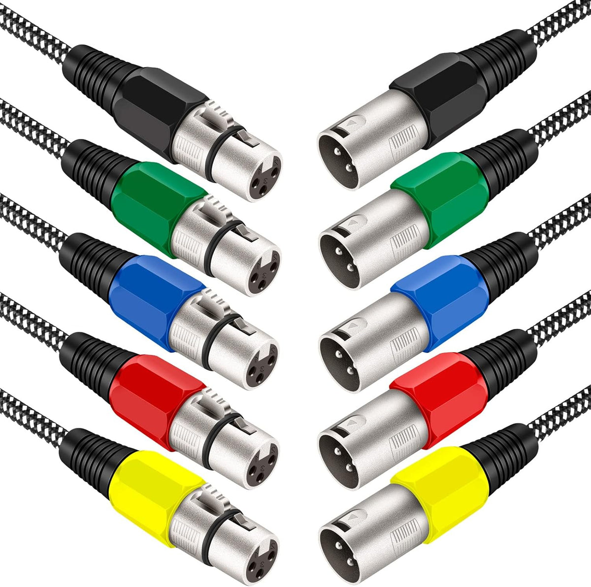 20 FT Colored Nylon Braided Balanced XLR Microphone Cable E1278