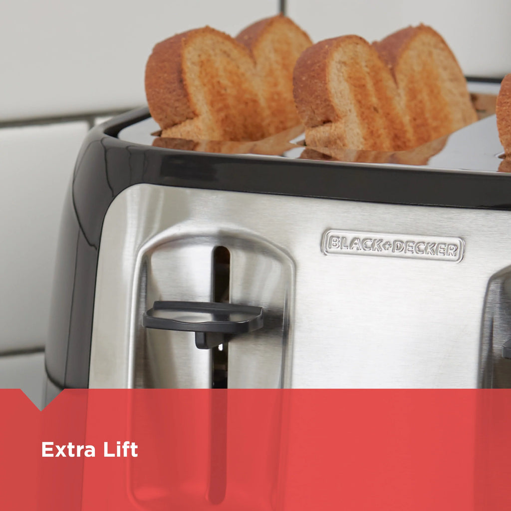 4-Slice Toaster with Extra-Wide Slots, Black/Silver W223236
