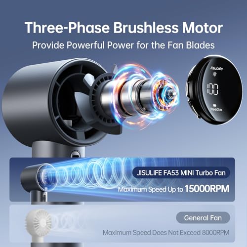 Portable Handheld Fan 3600mAh Rechargeable Blue F552808