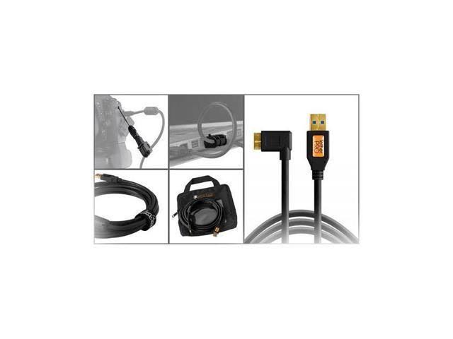 Black USB 3.0 Micro-B Cable Starter Tethering Kit Y651