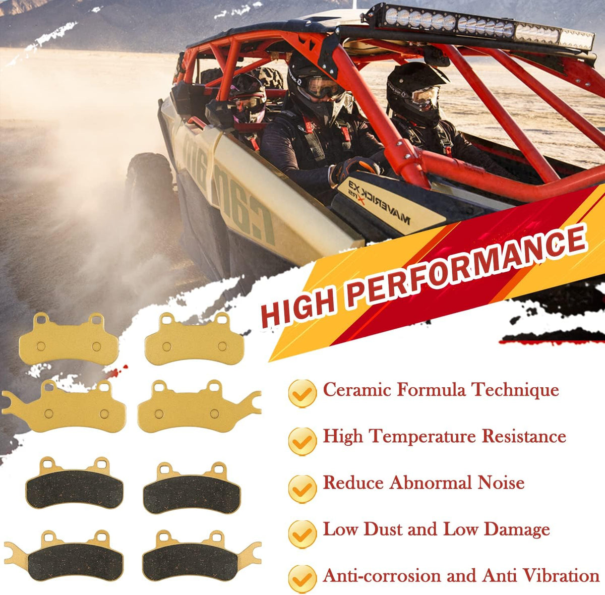 Heavy Duty Front & Rear Ceramic Brake Pad Set U6048