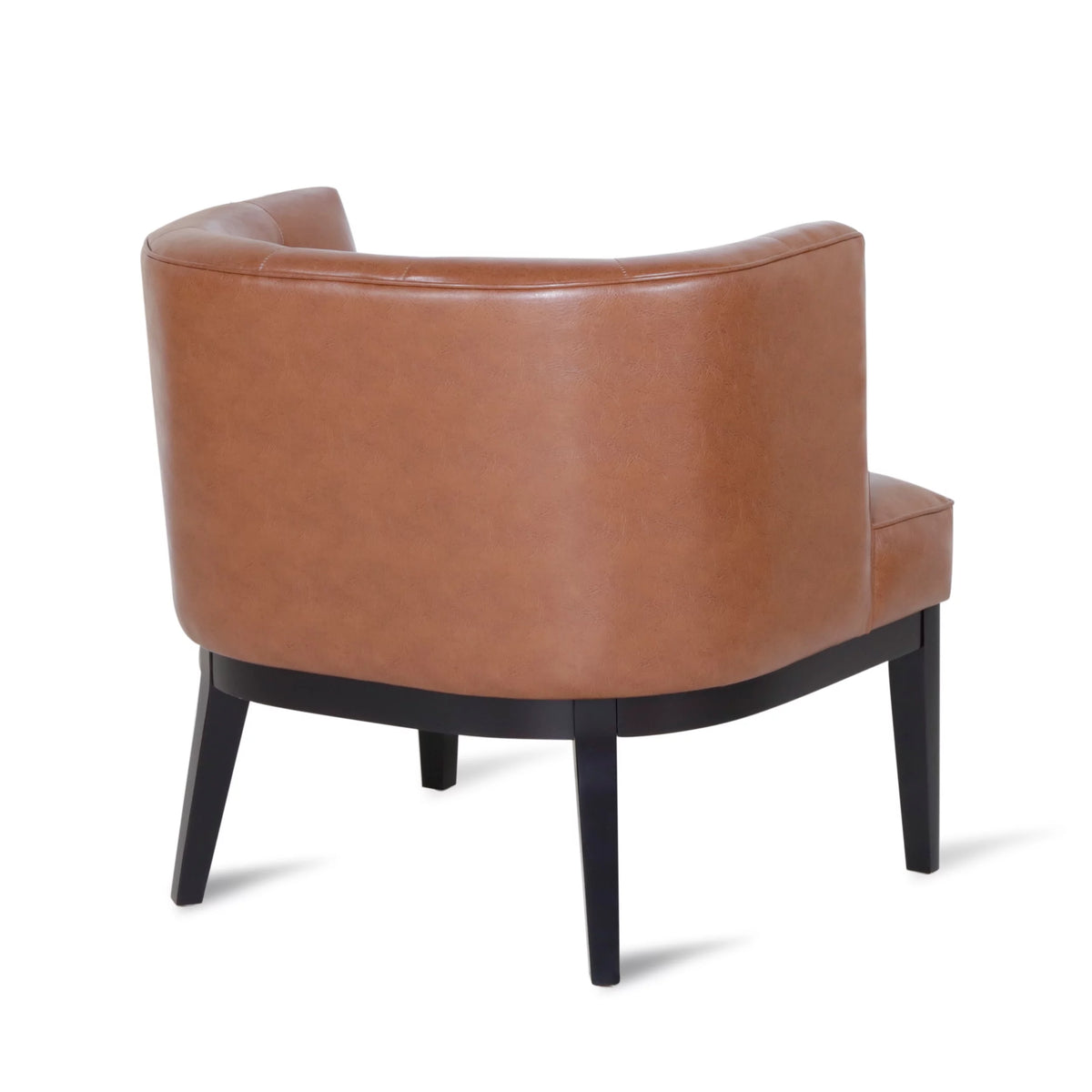 Cognac Brown and Dark Brown Faux Leather Tufted Club Chair W62094