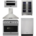 36 Electric Range, Range Hood, Dishwasher, Microwave and Wine Cooler M5057