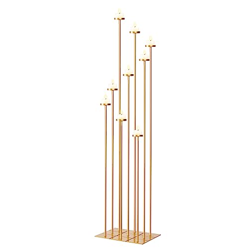 Black Metal Floor Candelabra Holder for 9 Arm Candlesticks F600