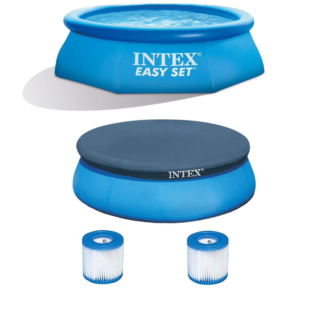 8 Ft Pool with Filter Pump and Pool Cover U30341