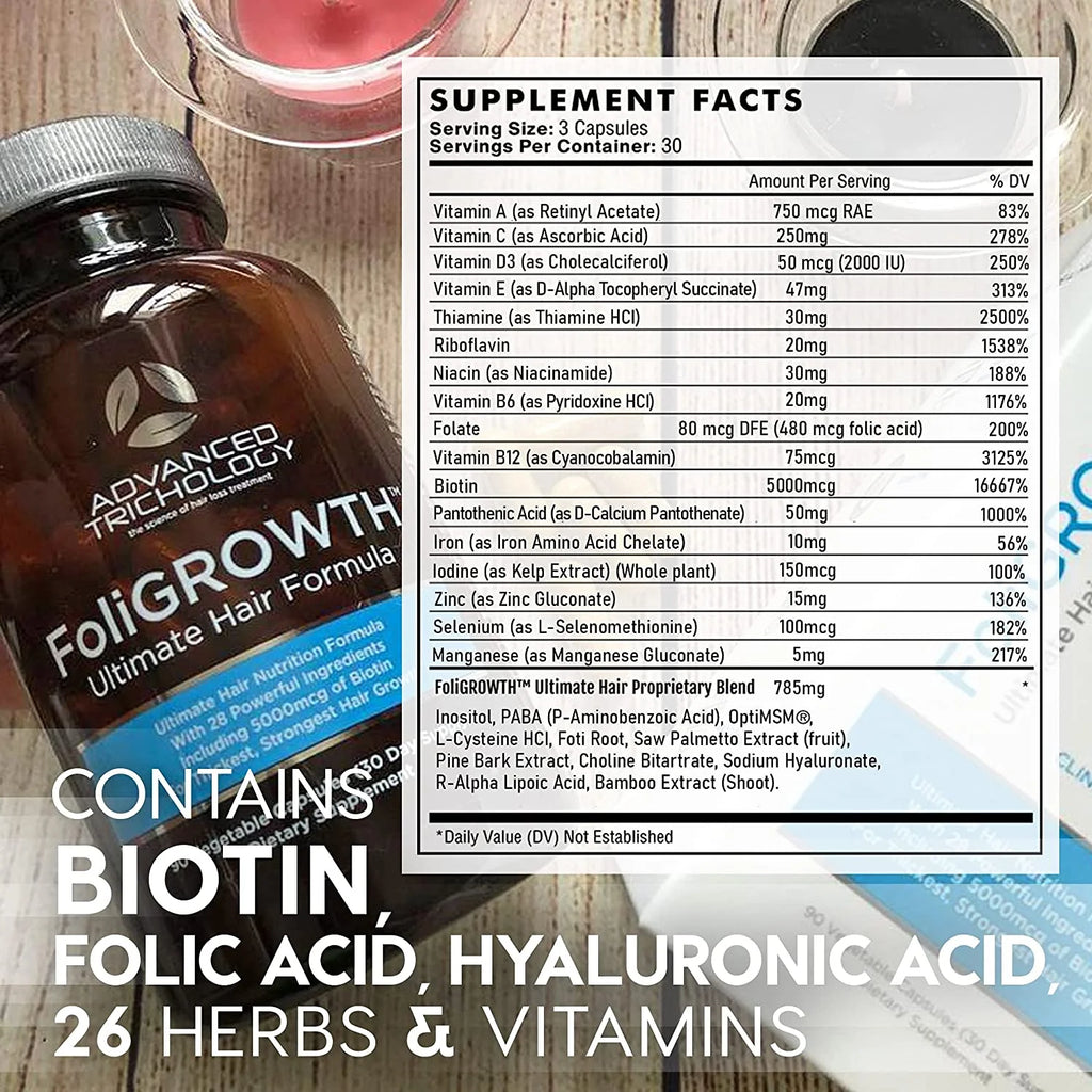 Hair Growth Vitamin with High Potency Biotin N448494
