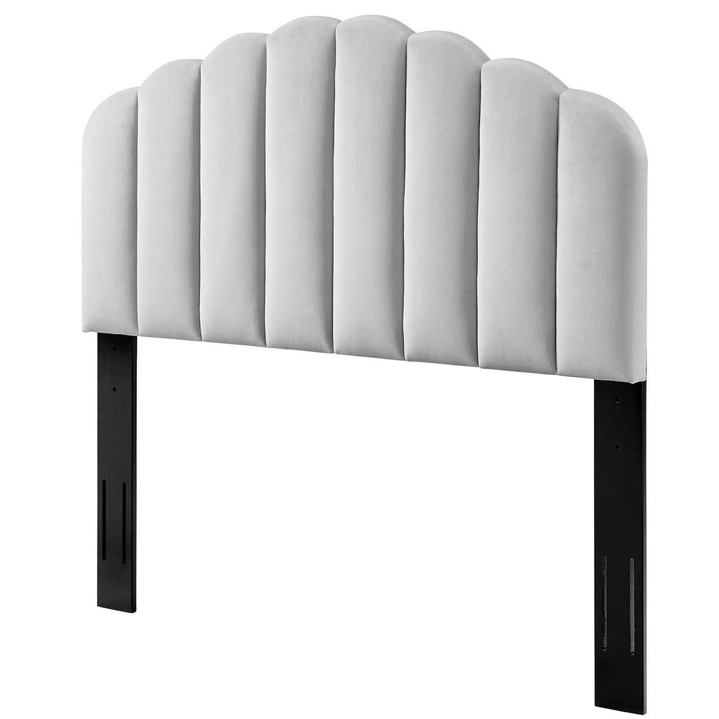 Light Grey Velvet Full/Queen Size Headboard Y206