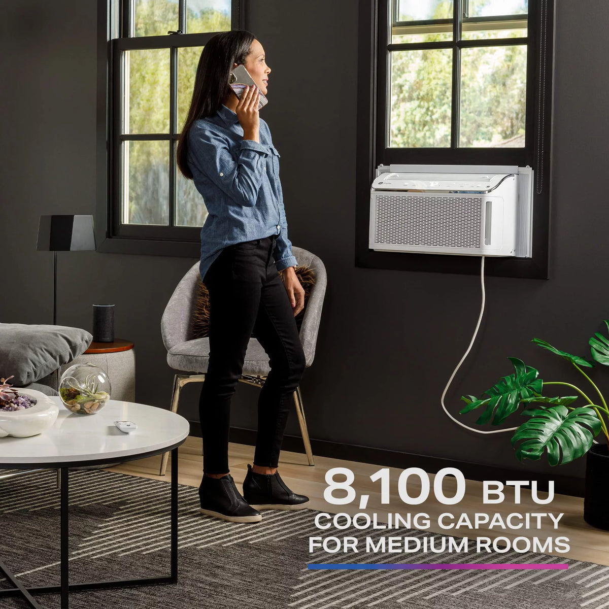 Ultra Quiet Window Air Conditioner 8,200 BTU WiFi Enabled White B196