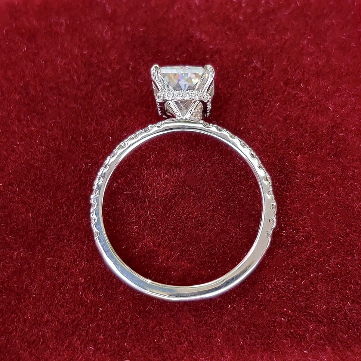 2ct Radiant Cut Moissanite Engagement Ring 14k Gold Wedding Ring Z90892