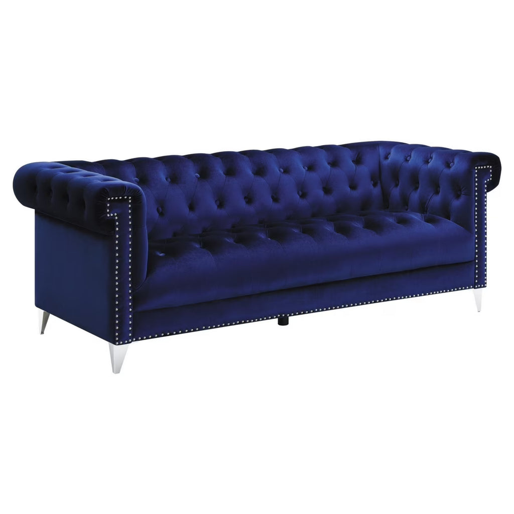 Blue Velvet Tuxedo Sofa G533