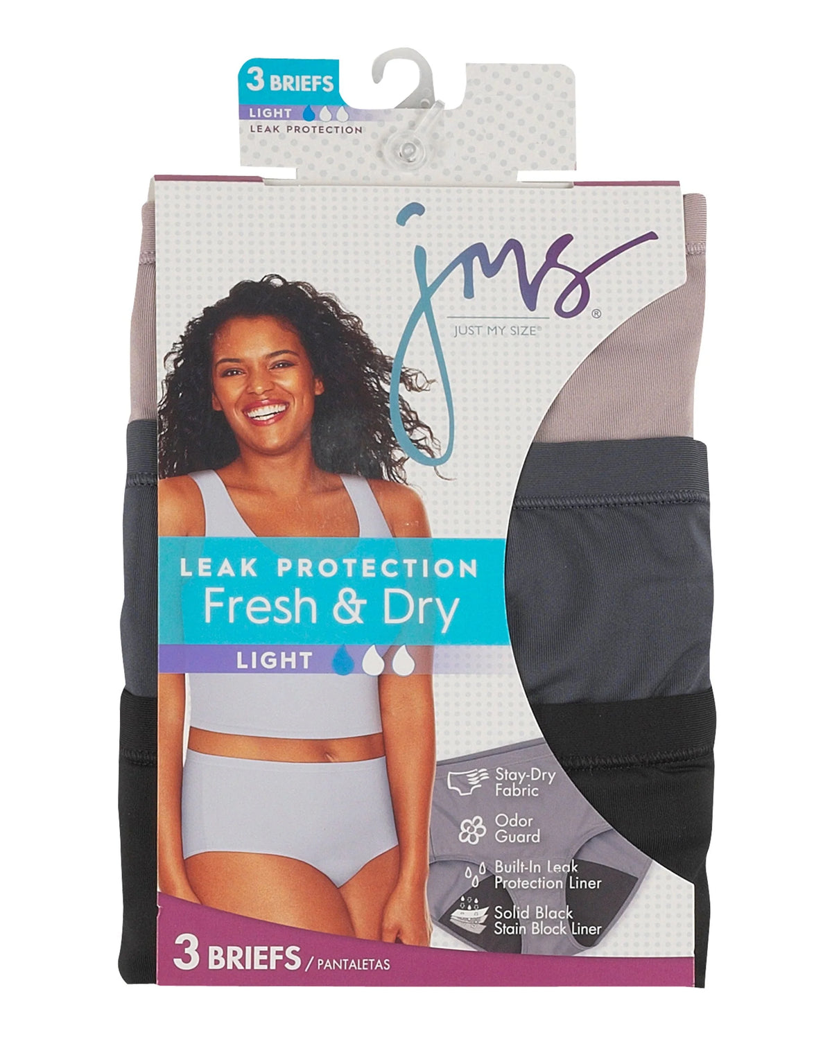 Plus Size Light Period Underwear 3-Pack Brief R7817