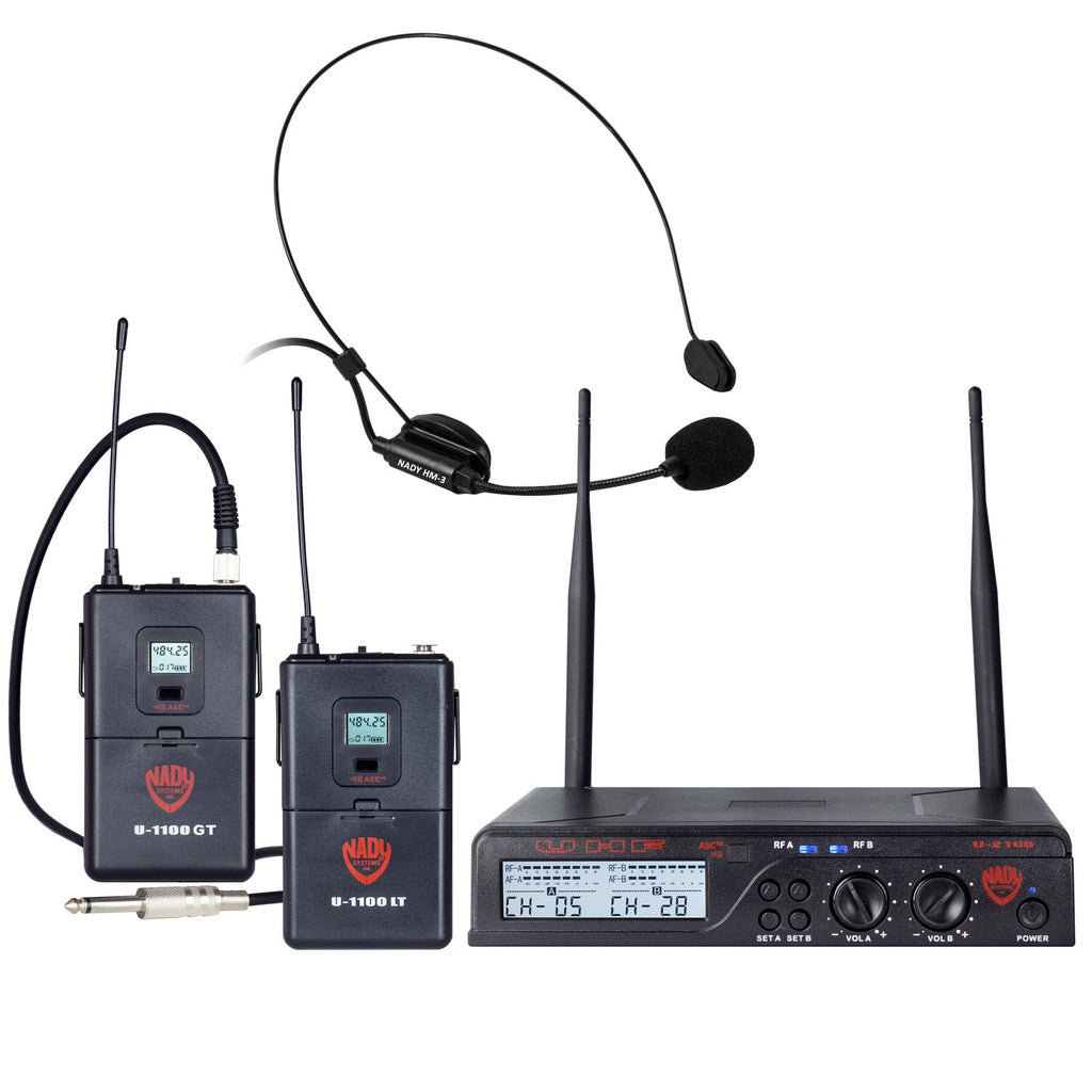 UHF Wireless Lavalier Microphone and Instrument/Guitar System L15316