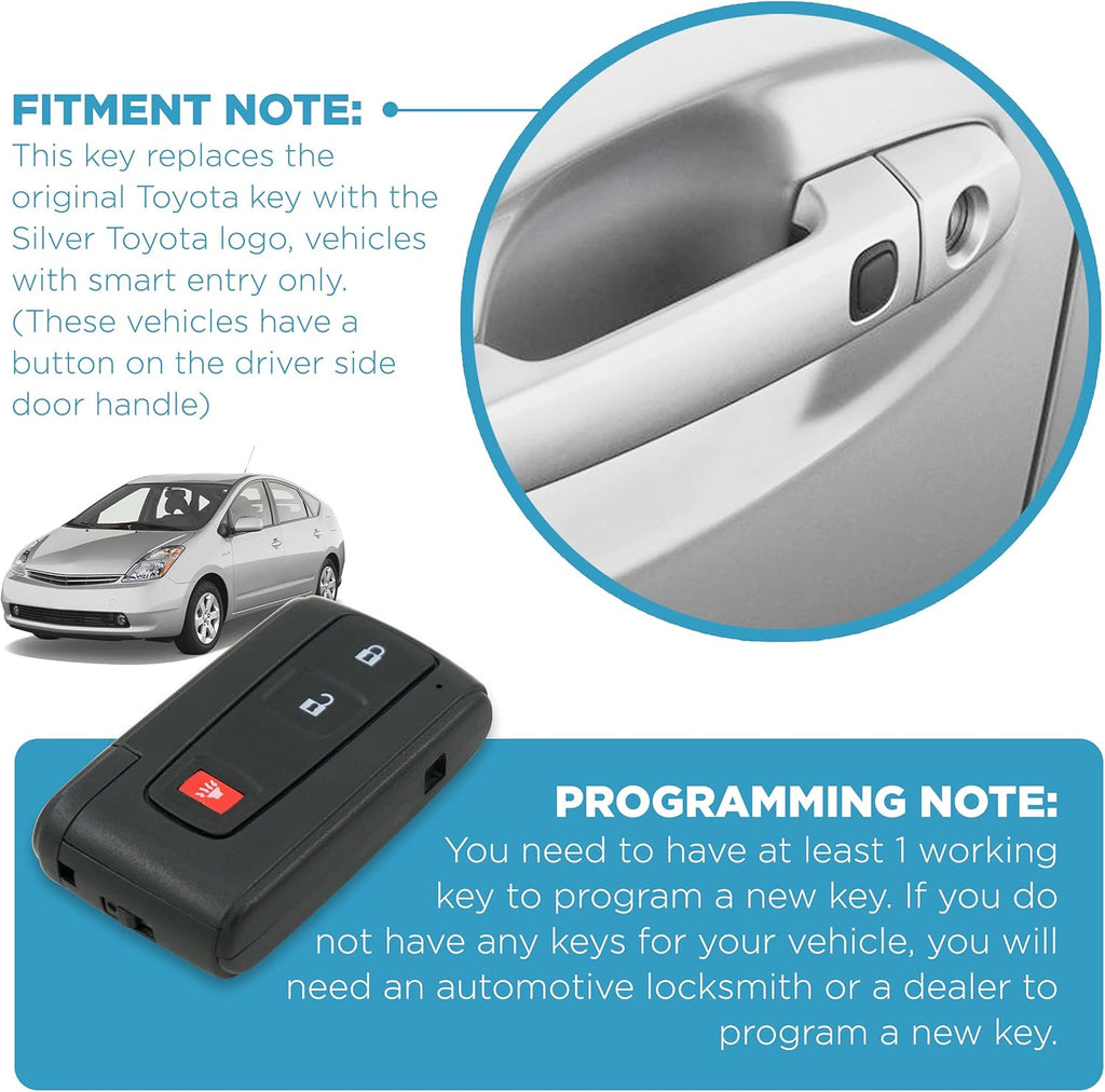 Keyless2Go Replacement 3 Button Proximity Remote Smart Key Toyota Y775