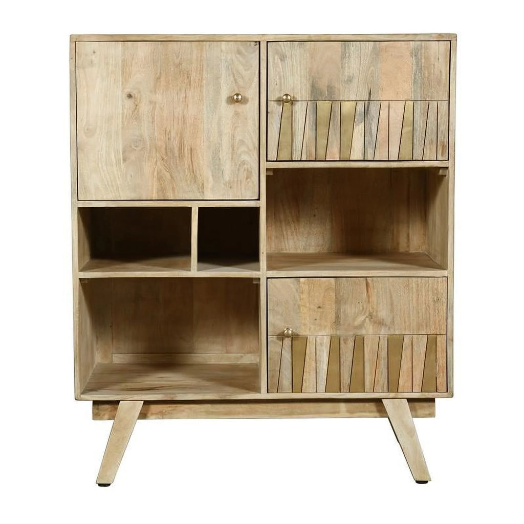 Natural Three Door Tall Wood Cabinet H698304