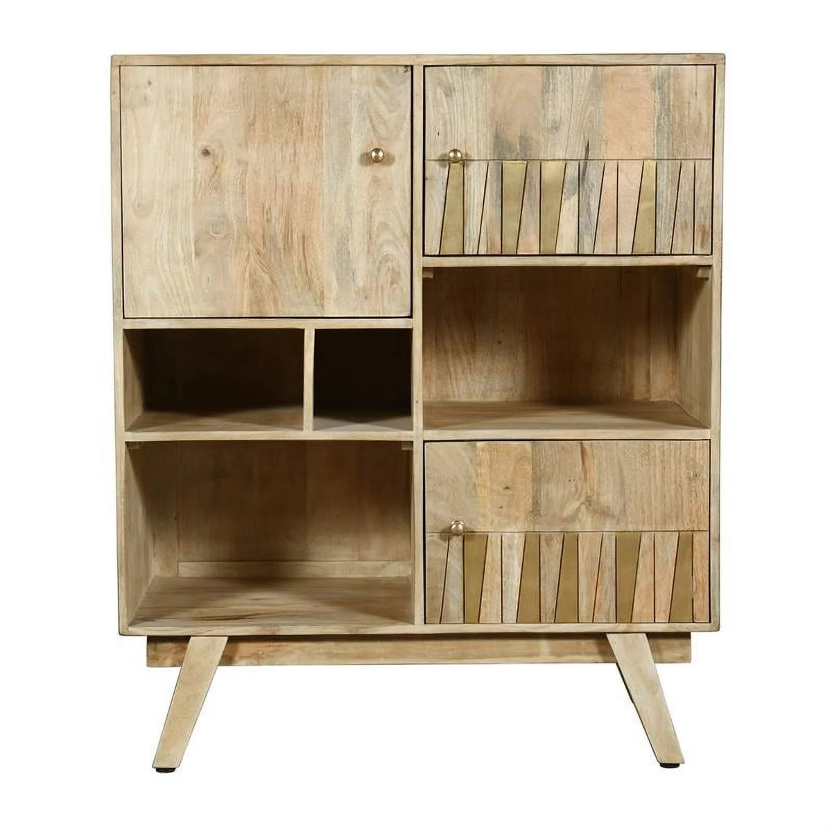 Natural Three Door Tall Wood Cabinet H698304