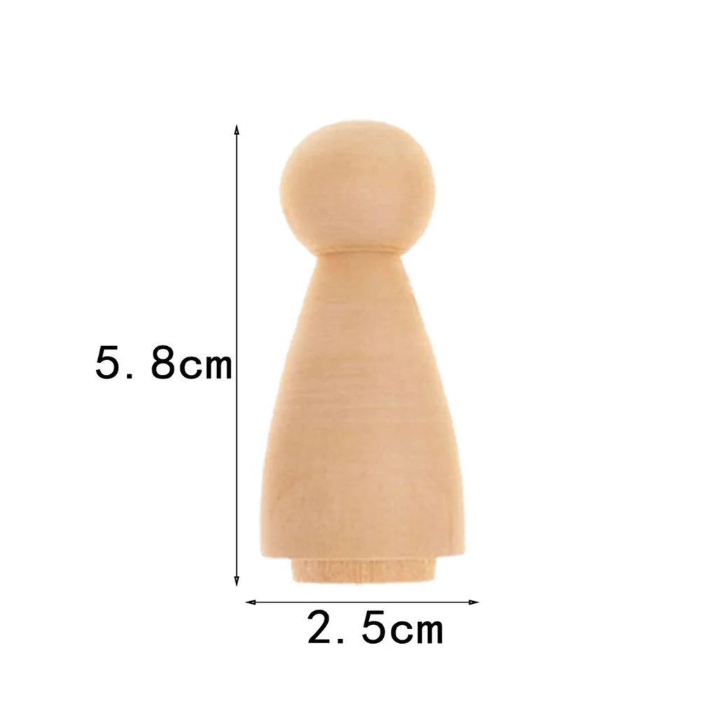 10 Pcs Wooden Bamboo Peg Dolls to Paint R801536