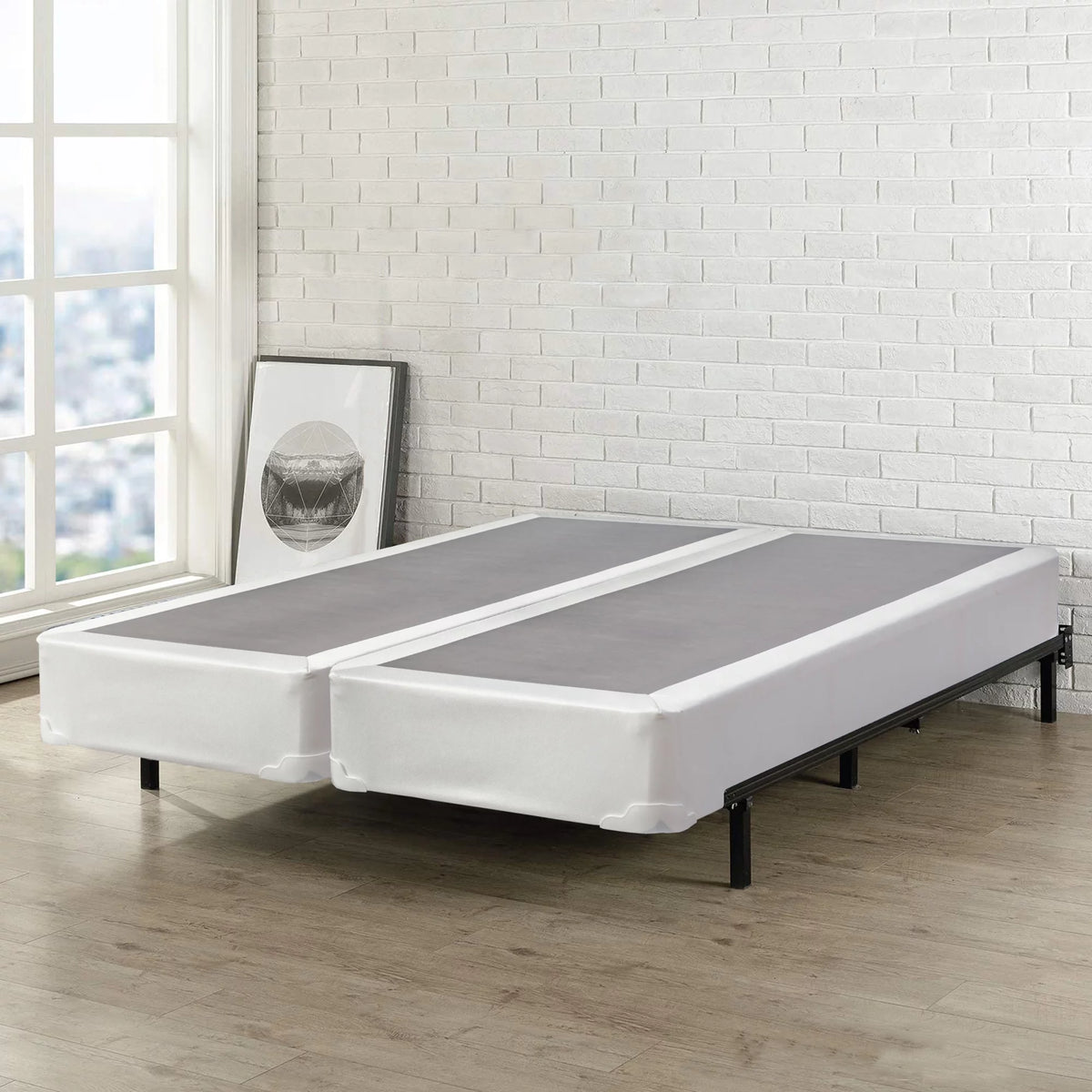 8" Split Wood Box Spring, King, White A5582