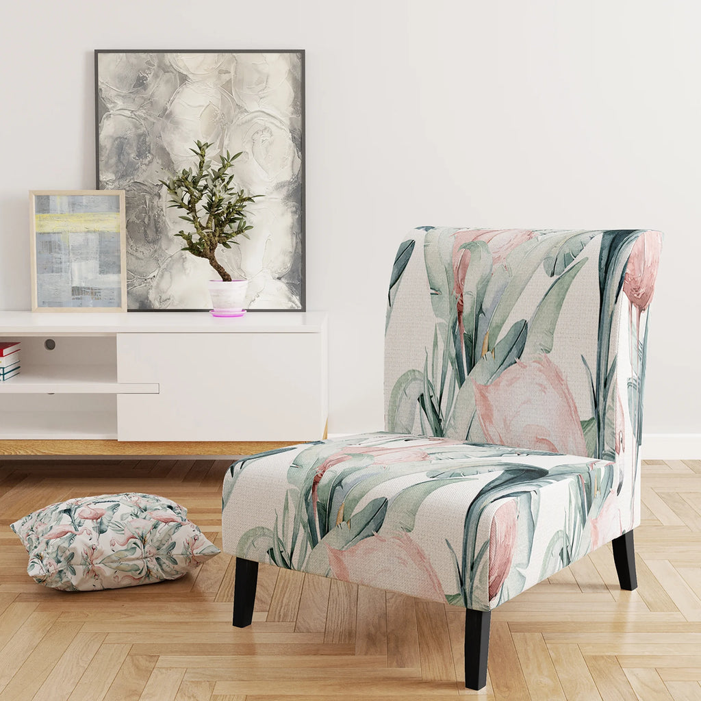 Upholstered Patterned Accent Chair and Arm Chair N38110