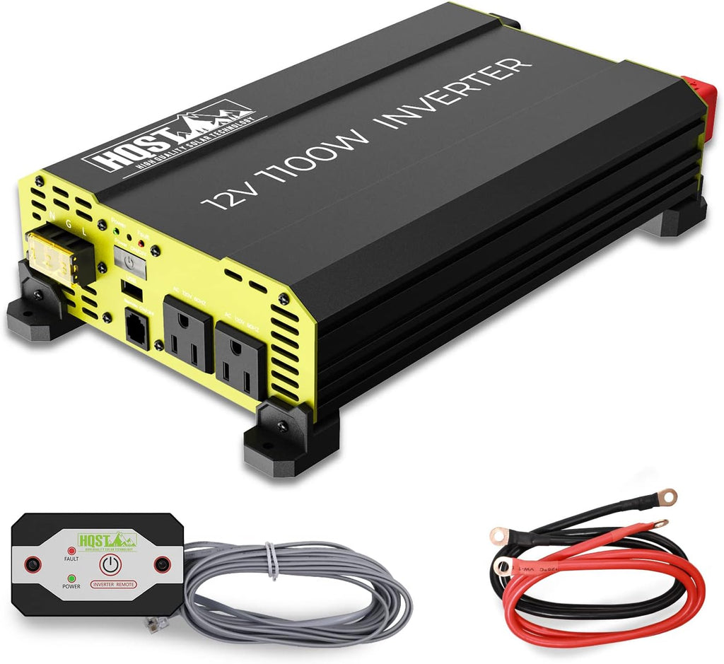 1100 Watt Power Inverter 12V DC to 120V AC Converter with Dual AC Outlets USB X100