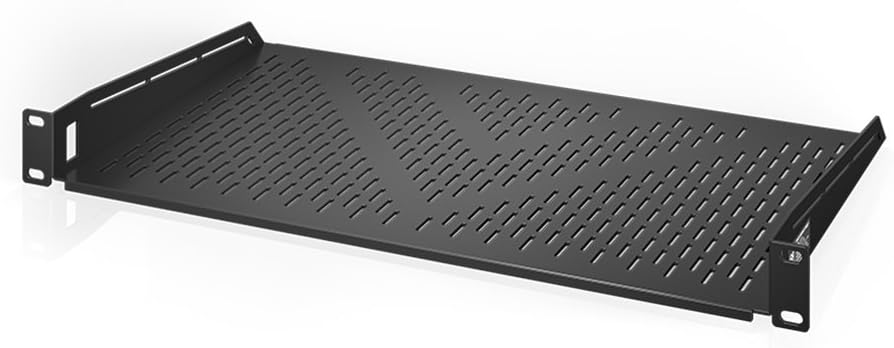 Vented Cantilever 1U Universal Rack Shelf, 10 Deep, Heavy-Duty 2.4mm Cold Rolled Steel, 60lbs Capacity Pack of 2 W72821