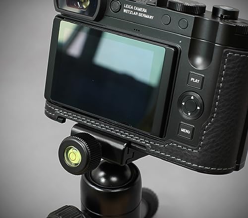 Black Leather Camera Half Case with Metal Grip L4091