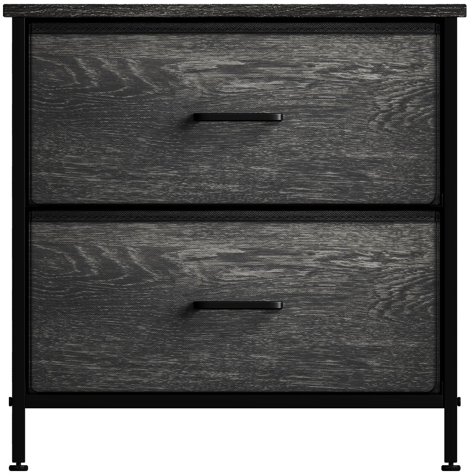 2 Faux Wood Drawer Nightstand Dresser S857