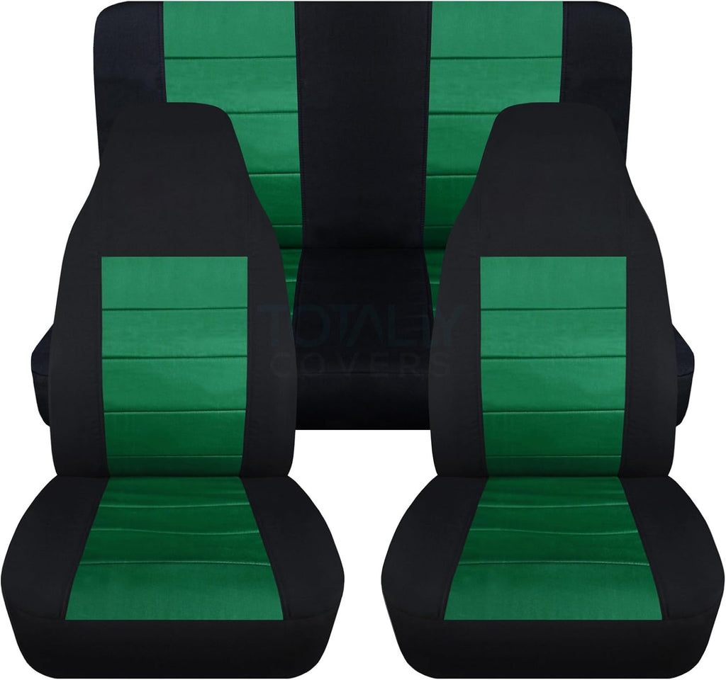 Black & Yellow Full Set Seat Covers for Jeep Wrangler TJ O50273