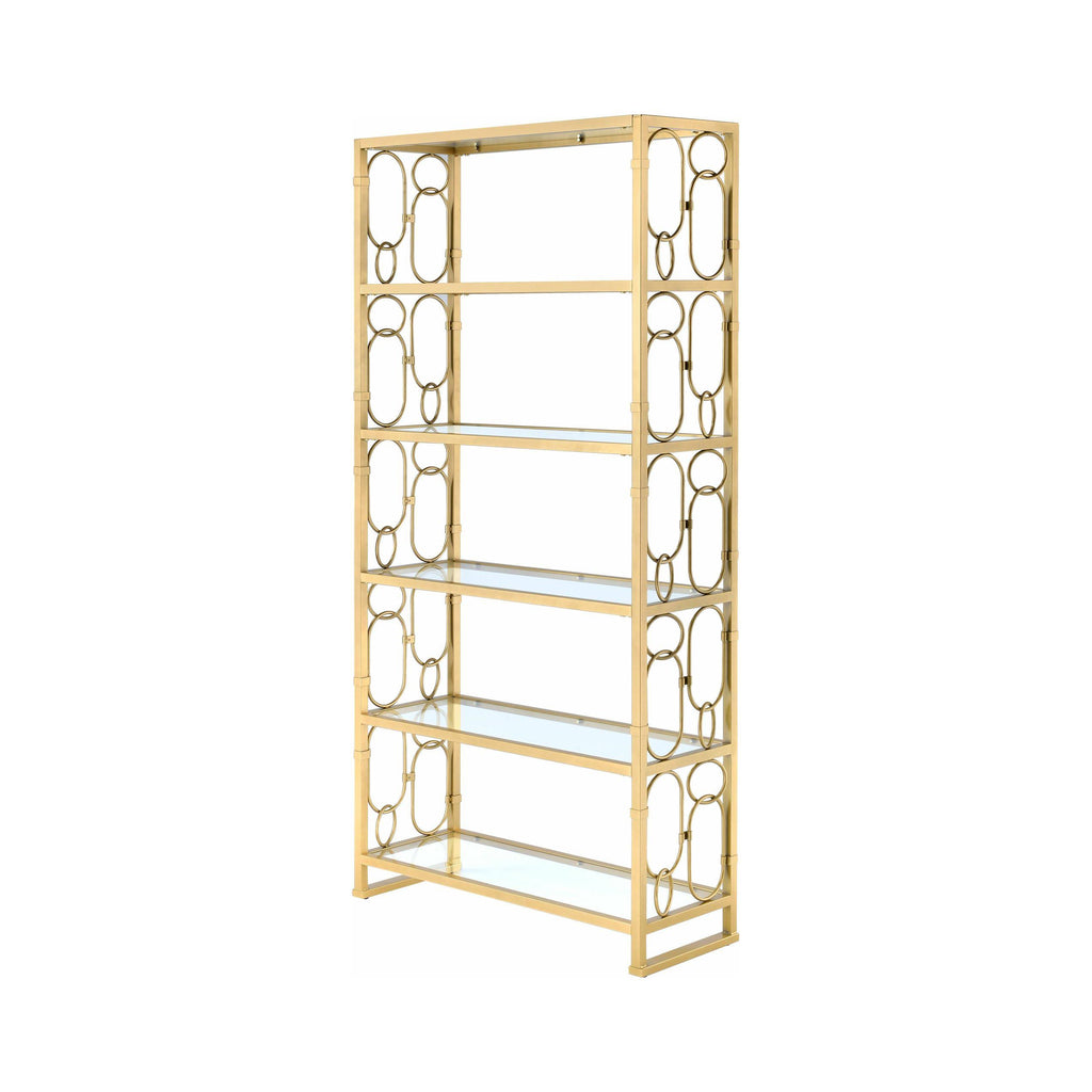 Clear Glass & Gold Bookshelf U166167