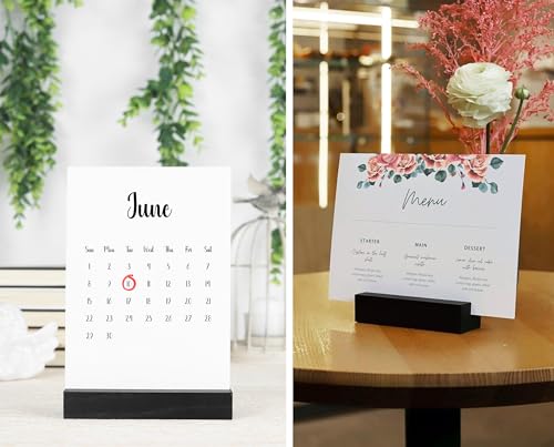 10 Pack Black Wooden Place Card Holder A612
