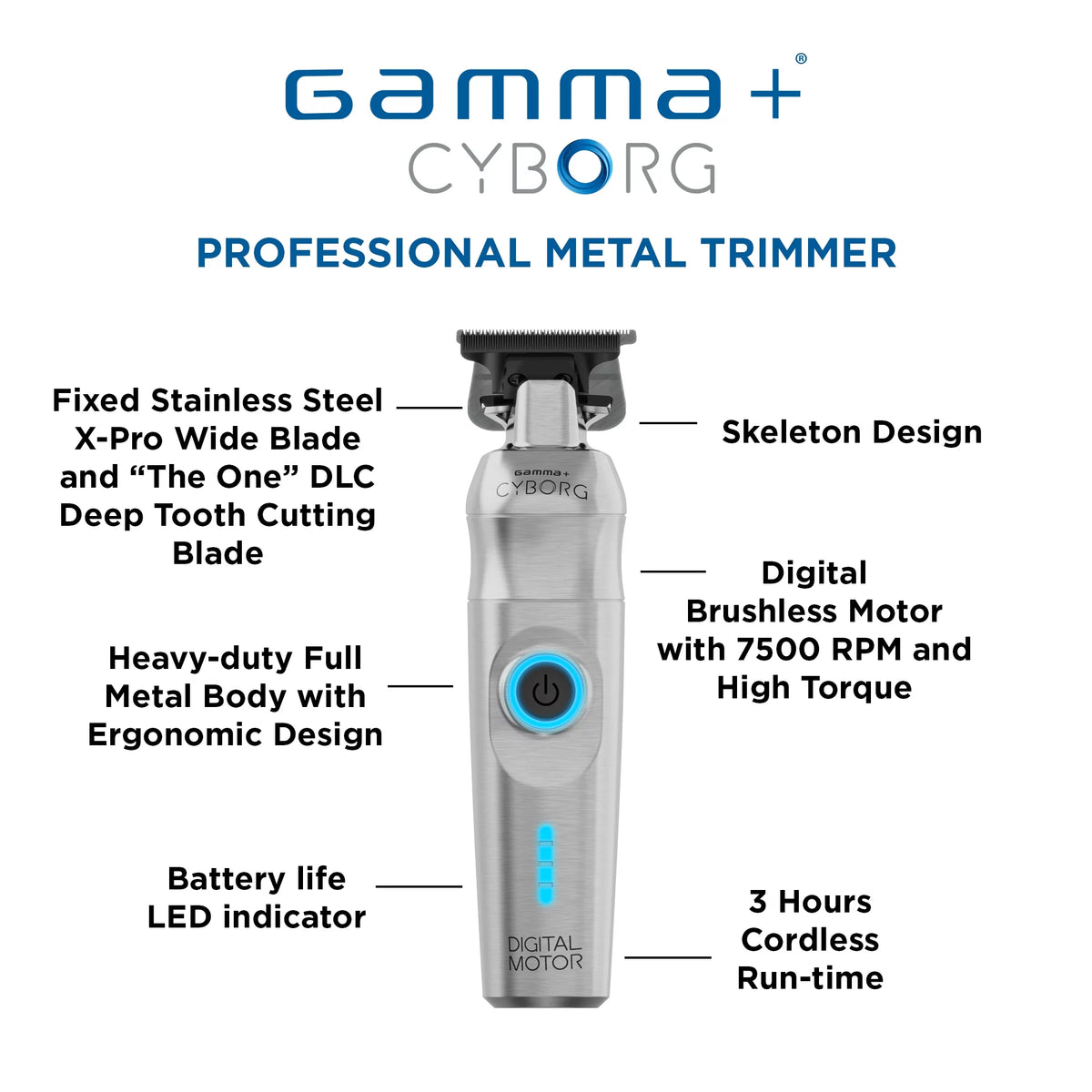 Metal Hair Trimmer with Digital Brushless Motor I91851