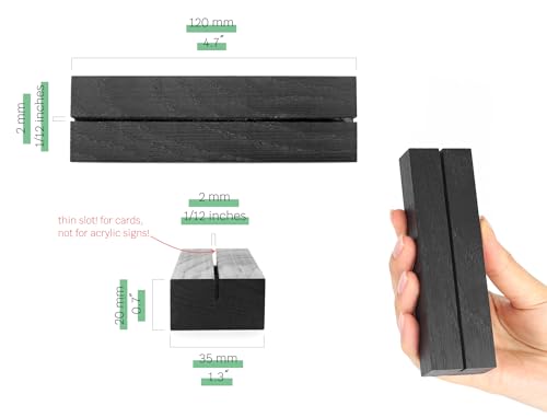 10 Pack Black Wooden Place Card Holder A612