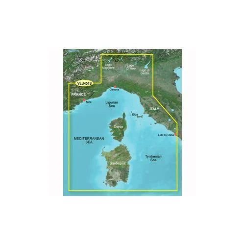 Ligurian Sea, Corsica and Sardinia Maps V2457