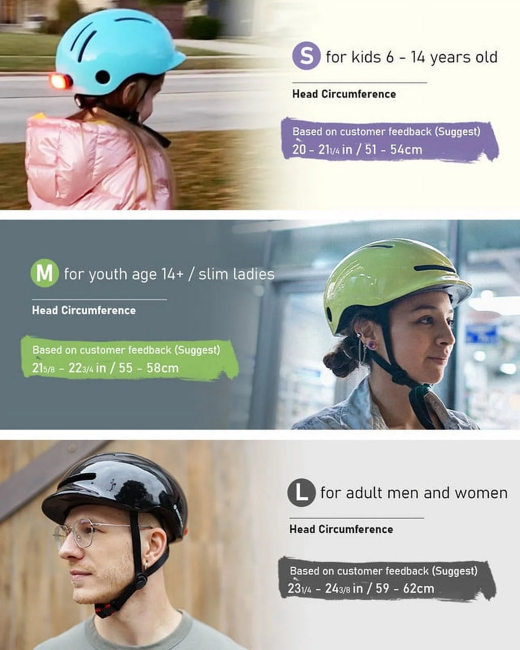 Black Bicycle Helmet with Light E3655