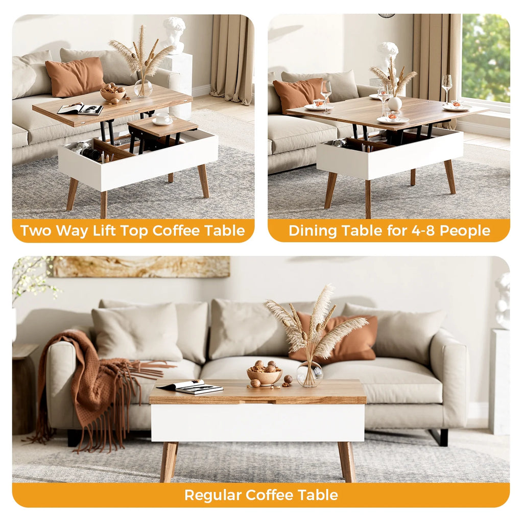 3 in 1 Lift Top Coffee Table with Storage O141457