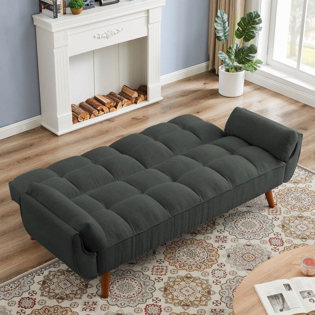 Dark Gray Convertible Sofa Bed with Pillows F972210