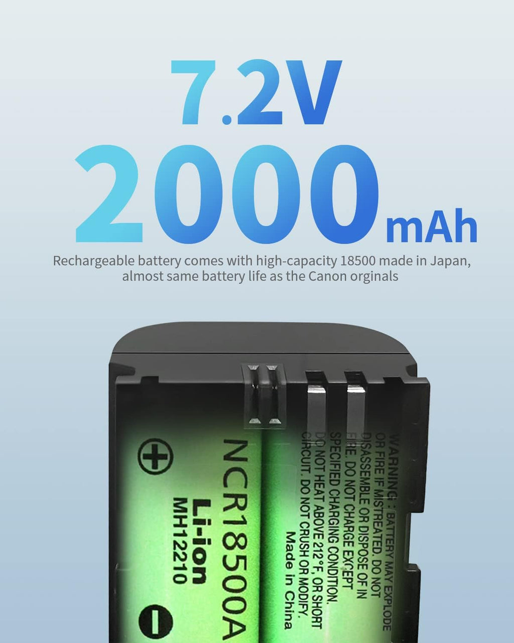 LP-E6NH Replacement Battery for EOS R5, R5C, R6 Digital Cameras F483305
