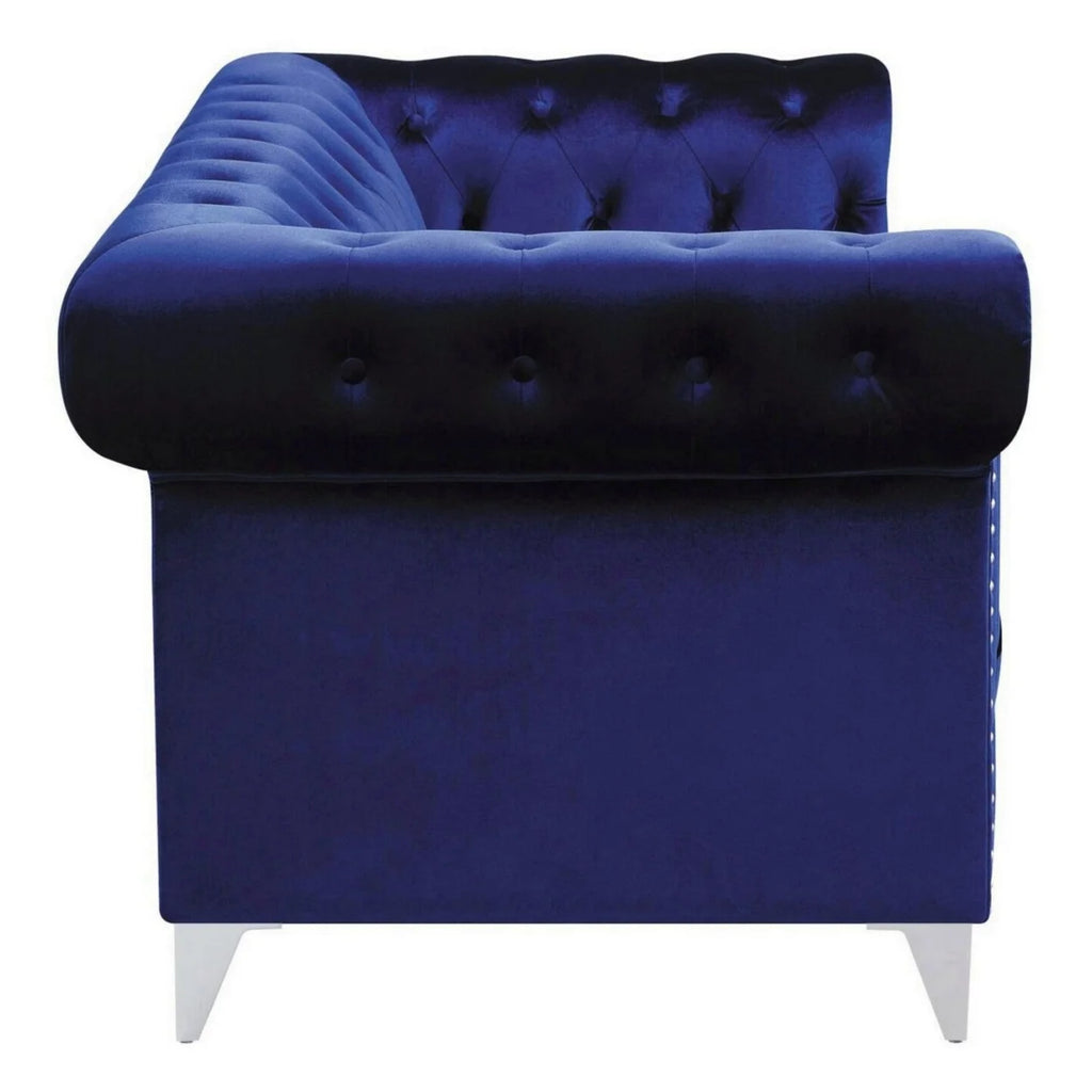 Blue Velvet Tuxedo Sofa G533
