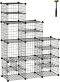 White Pack of 2 Metal Wire Cube Storage Shelves Z171