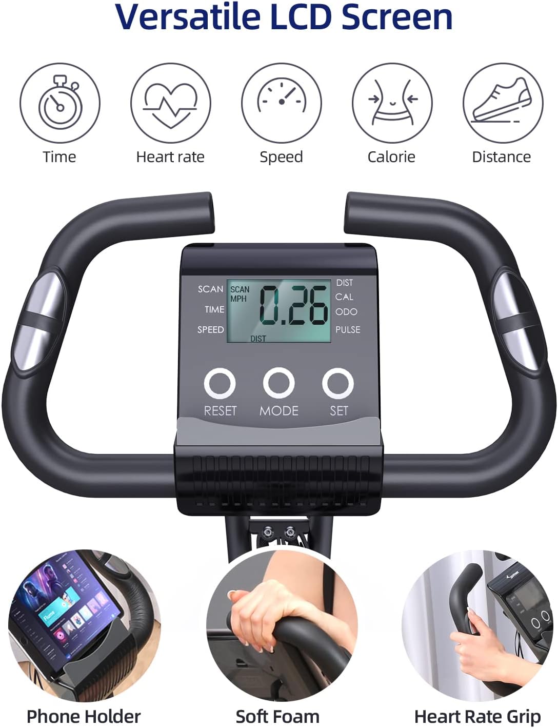 Folding Indoor Cycling Bike with 16 Level Magnetic Resistance J83804