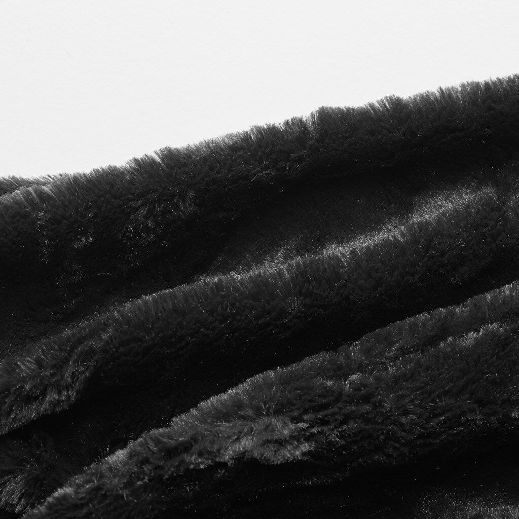 Black Faux Fur Bean Bag Lounger A48265