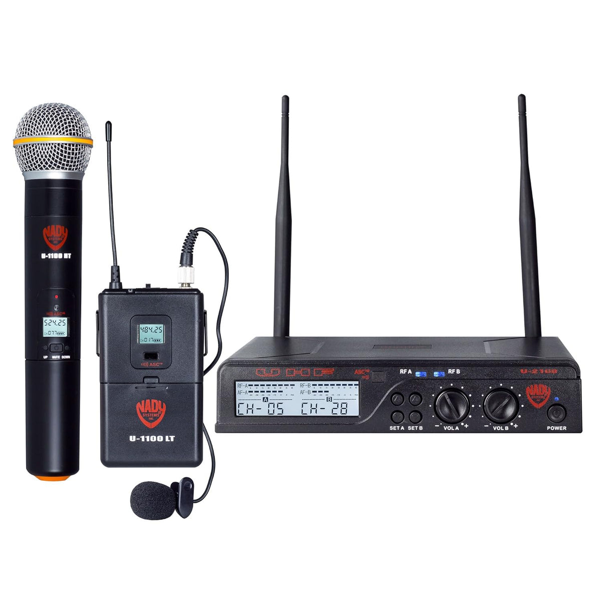 UHF Wireless Lavalier Microphone and Instrument/Guitar System L15316