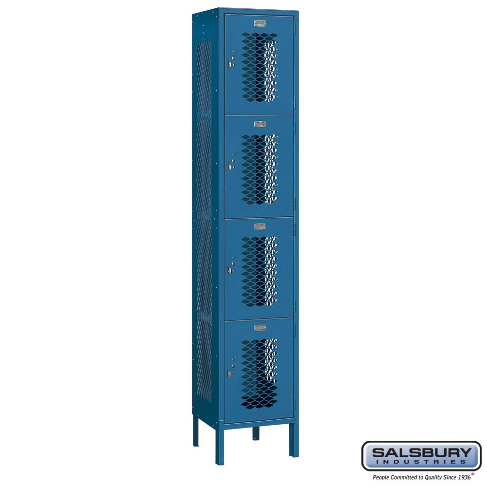 Blue Four Tier Vented Metal Locker M24393