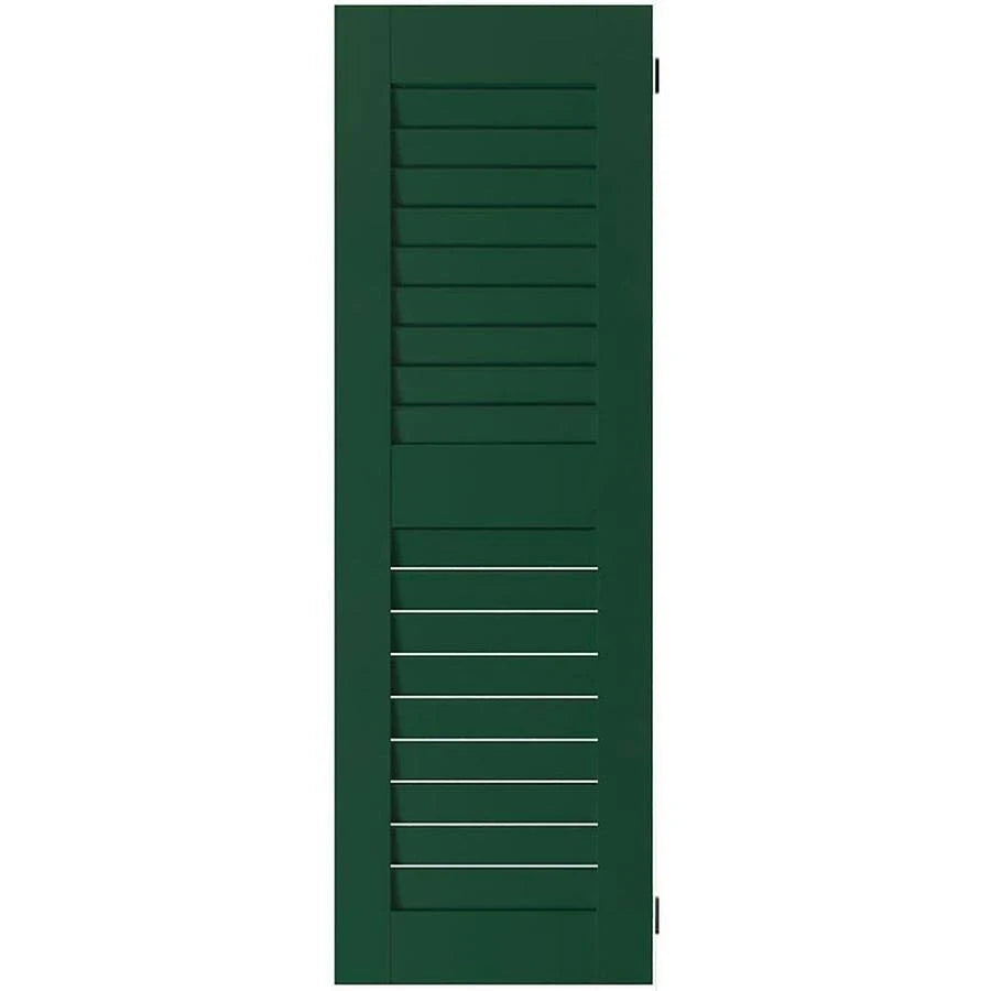 15 in. x 52 in. Real Wood Louvered Shutters Pair E482
