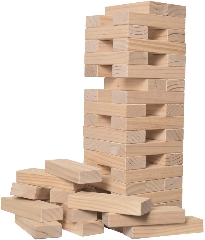 Jumbo Wood Stacking Lawn Yard Game with Carry Bag H3697