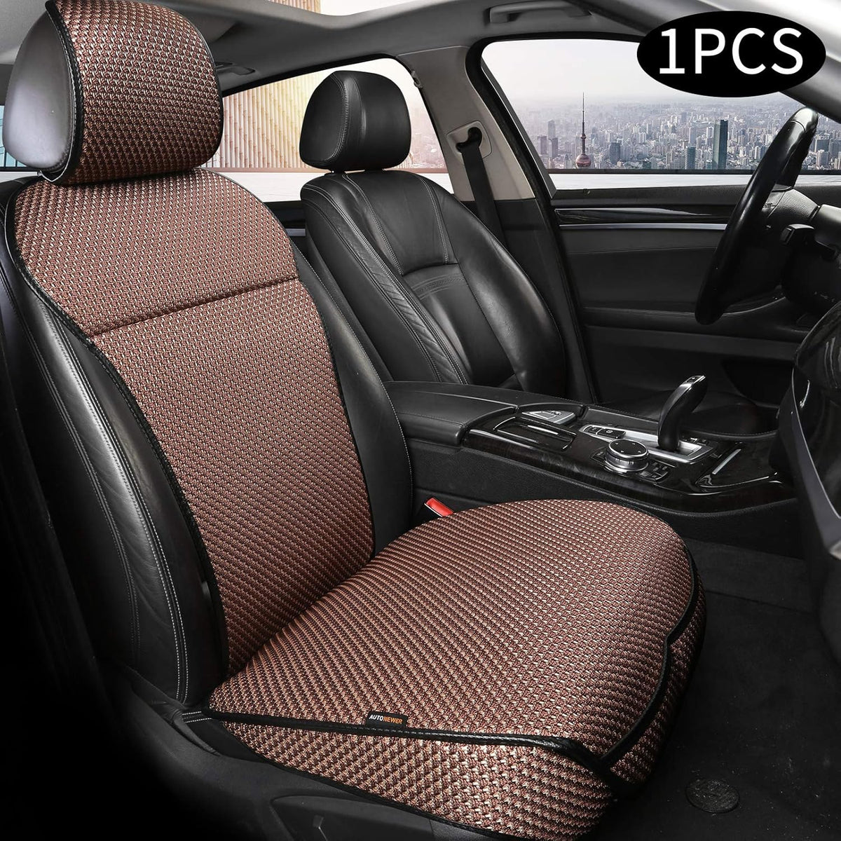 Black Grey 2PCS Breathable Car Seat Cover Y9699