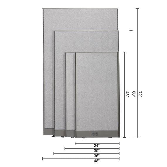 Office Partition Single Panel 48"w x 60"h Z70733
