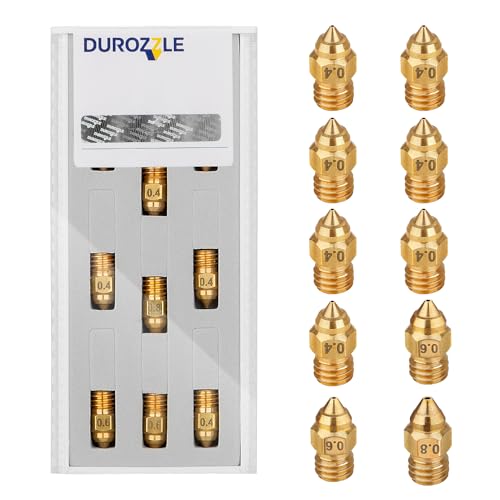 3D Printer Brass Nozzles Kit 0.4mm 0.6mm 0.8mm Pack of 8 K67370