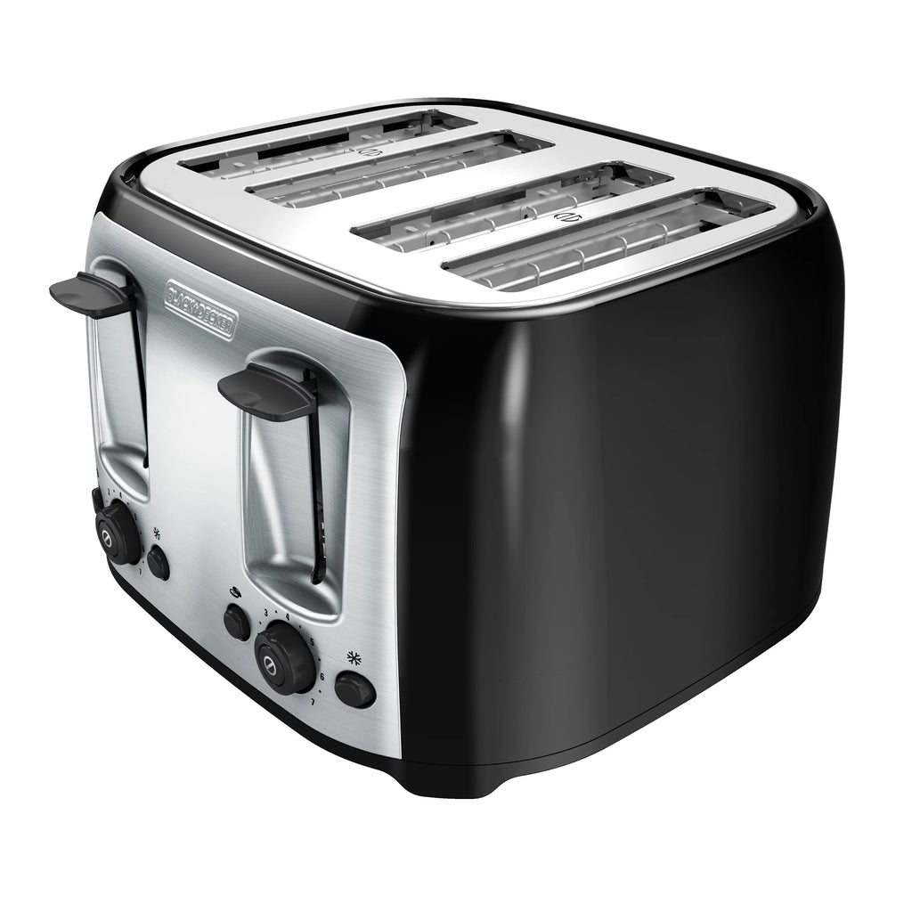 4-Slice Toaster with Extra-Wide Slots, Black/Silver W223236